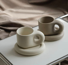 Load image into Gallery viewer, Minimal Cloud Mug + Saucer - Mocha