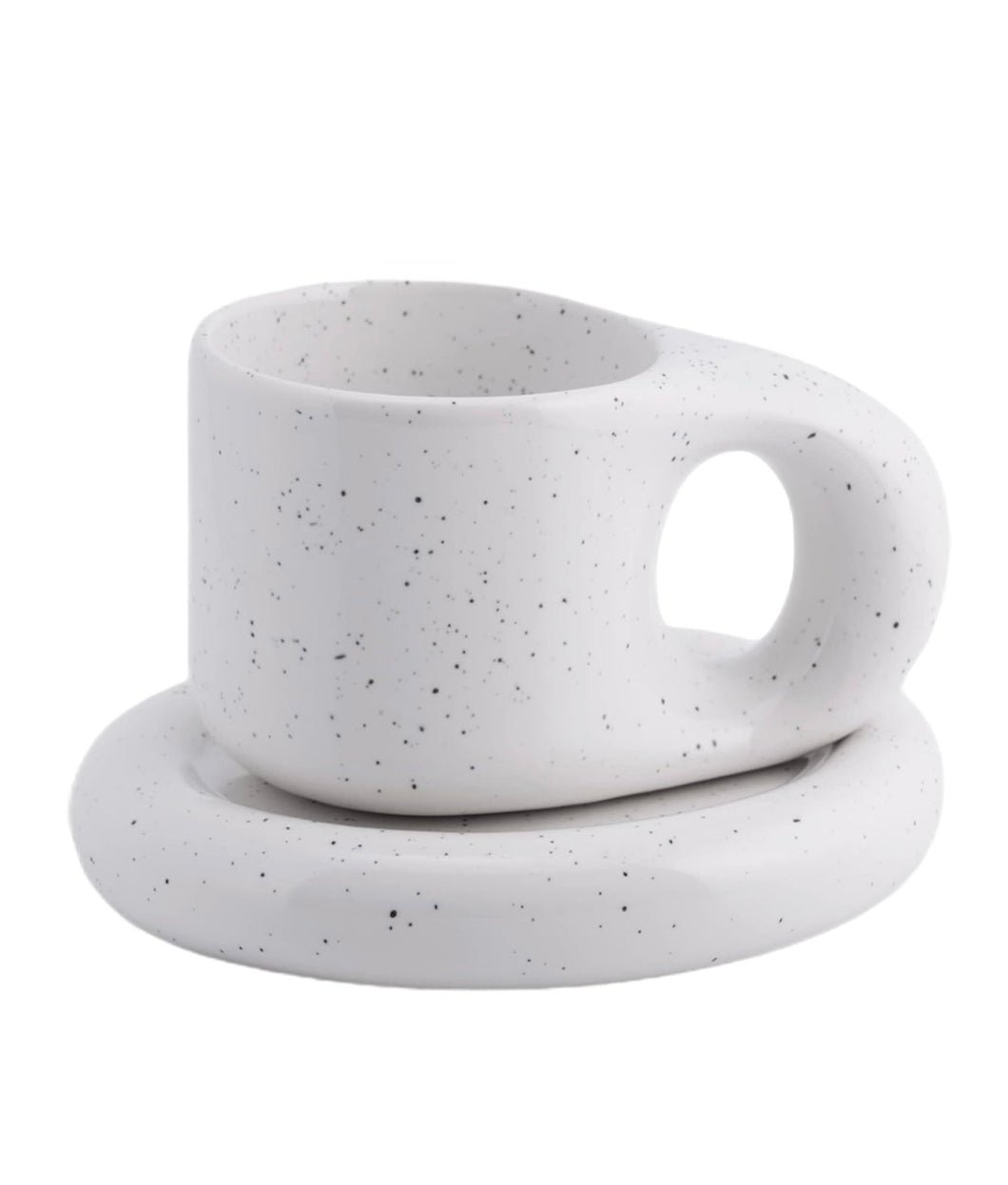 Minimal Cloud Mug + Saucer - Freckle