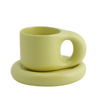 Load image into Gallery viewer, Minimal Cloud Mug + Saucer - Matcha
