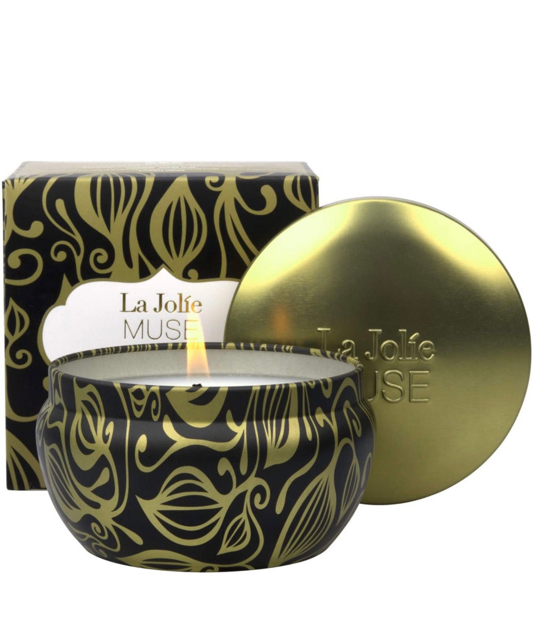Vanilla Tobacco Patterned Gold Candle - Main Image
