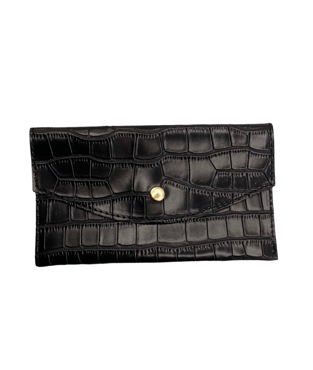 Croc Embossed Button Pouch